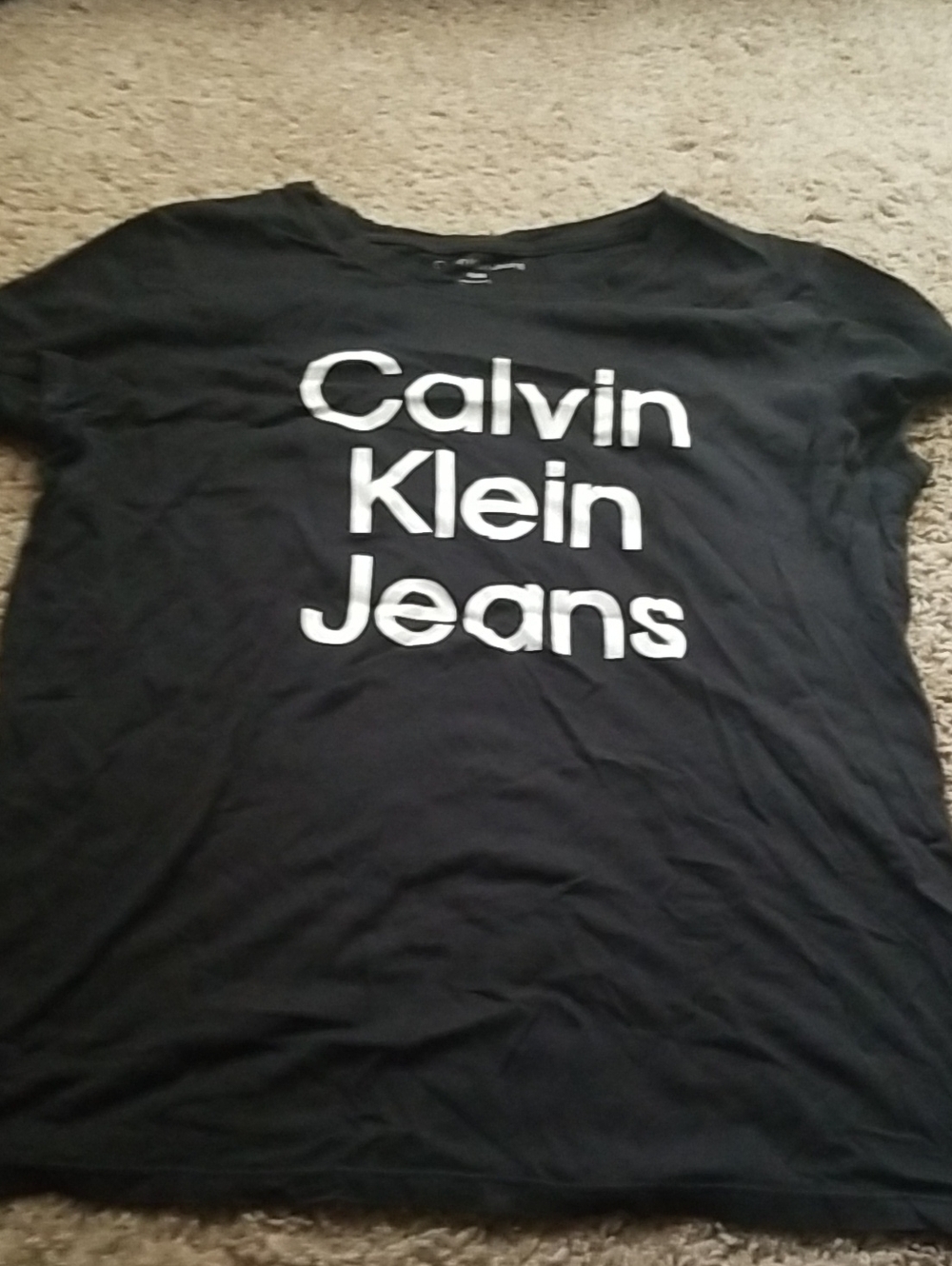 Calvin Klein Jeans Black Tee with White Logo